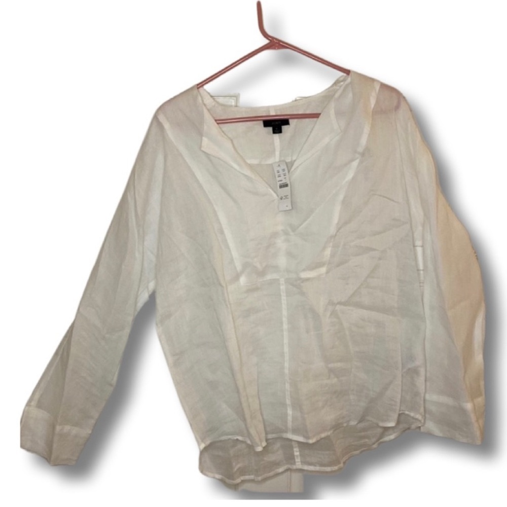 NWT J. Crew long-sleeve ramie tunic linen BI485 - SIZE LARGE